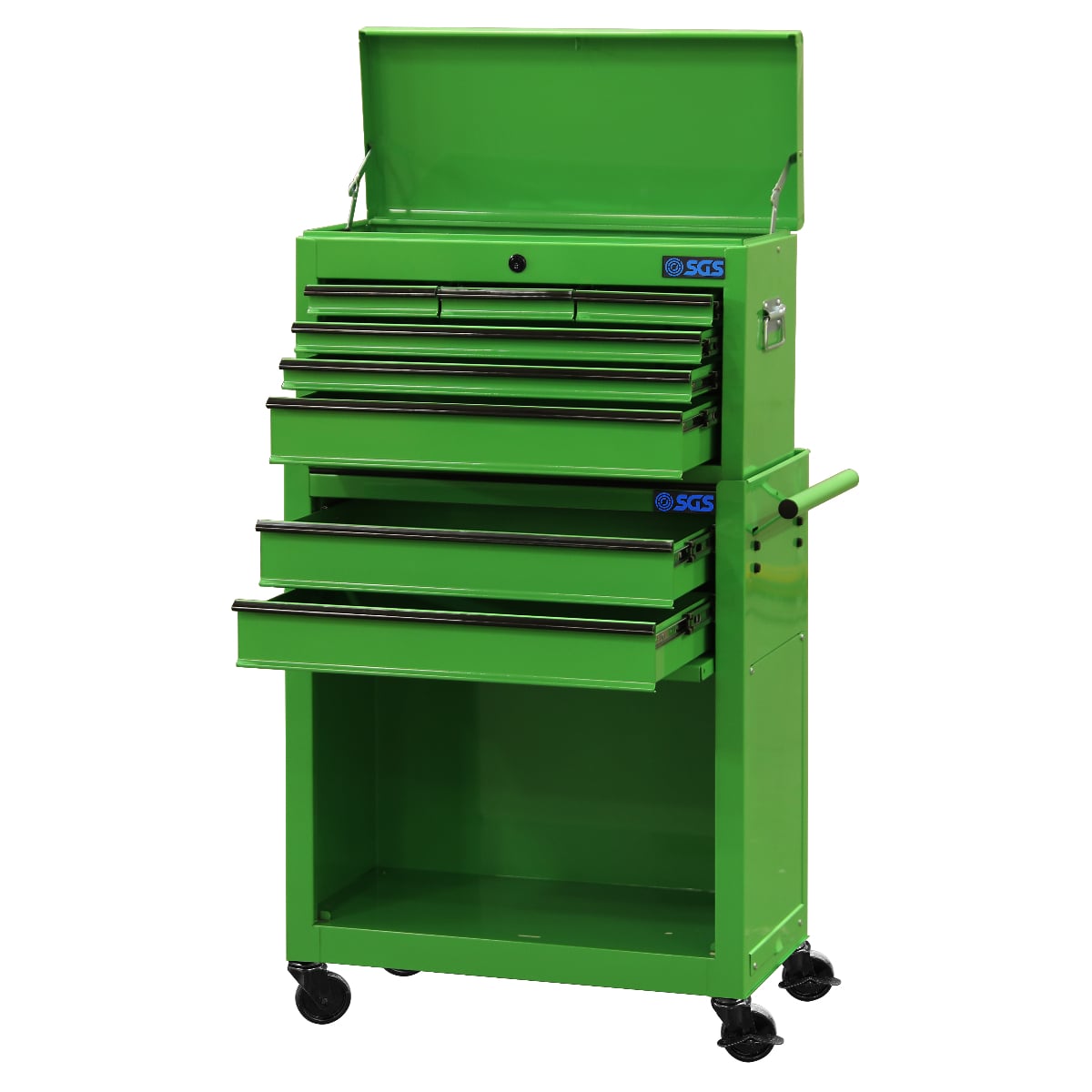 SGS Mechanics 8 Drawer Tool Box Chest & Roller Cabinet | Green